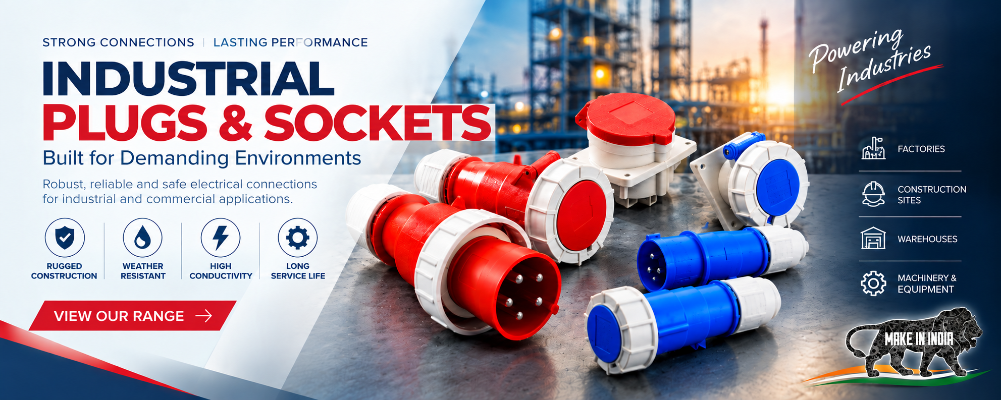 Industrial plugs and sockets in demanding work environments